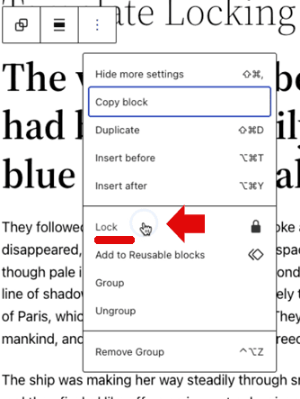 Opcje rozszerzone o możliwość blokowania elementów