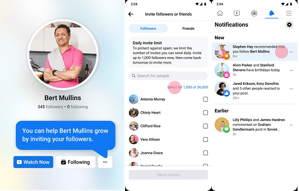 Zrzut ekranu funkcji rekomendacji profilu na Facebooku.
