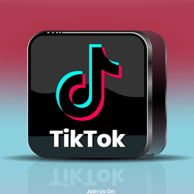 Logo TikToka na kolorowym tle
