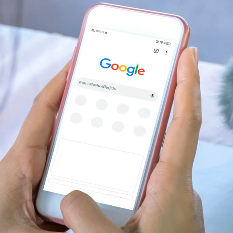 Telefon z włączona przeglądarka Google