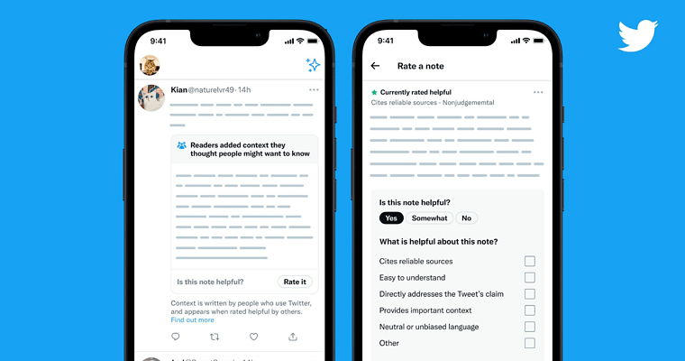 Zrzut ekranu przedstawiający notatki społeczności na Twitterze