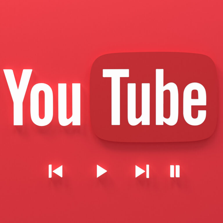 Logo YouTube na czerwonym tle
