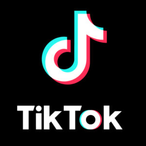 Logo TikToka na czarnym tle