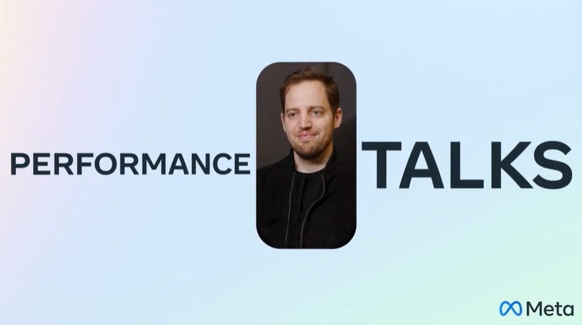 Zrzut ekranu filmu z serii Performance Talks od Meta