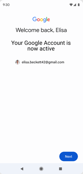 Zrzut ekranu przedstawiający ponowne logowanie do konta Google, które było nieaktywne