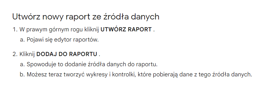 Zrzut ekranu pokazujący jak dodać nowe pola raportowania w Looker Studio