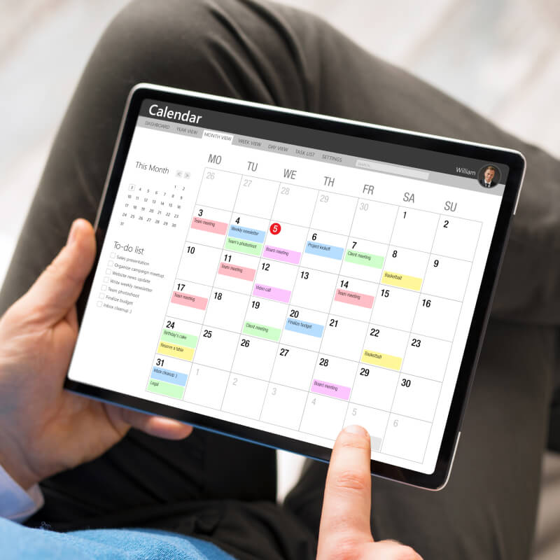 Planowanie spotkań w aplikacji kalendarz Google na tablecie