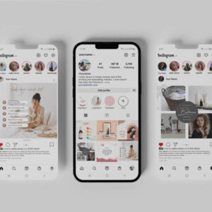 Trzy ekranu telefonu z widokiem na kanał aplikacji Instagram